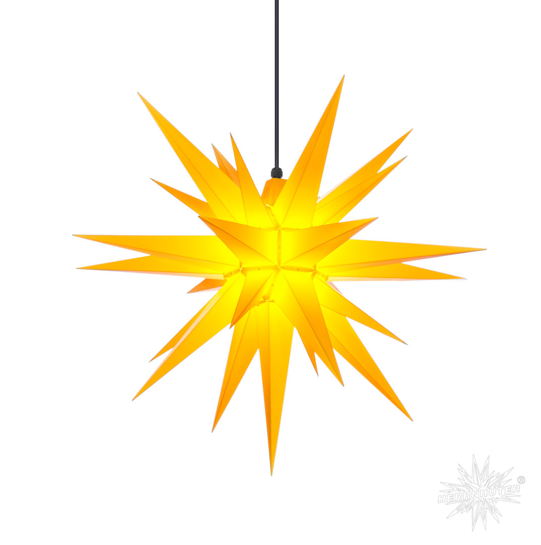 Herrnhuter Stern, Super-SET Stern+Kabel, Außen, A7, 70cm, Gelb, Adventsstern, Weihnachtsstern