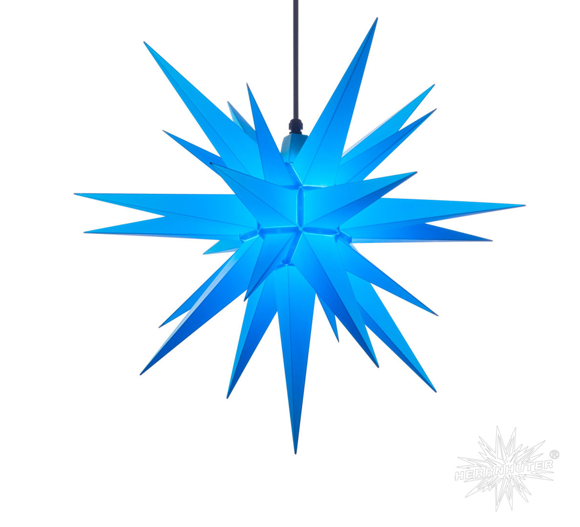 Herrnhuter Stern, SET Stern+Kabel, Außen, A7, 70cm, Blau, Adventsstern, Weihnachtsstern, Sommerstern