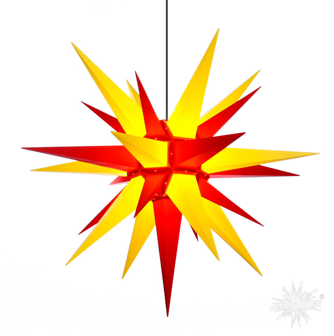 Herrnhuter Stern Aussen, A13, 130cm, Gelb-Rot, Adventsstern, Weihnachtsstern