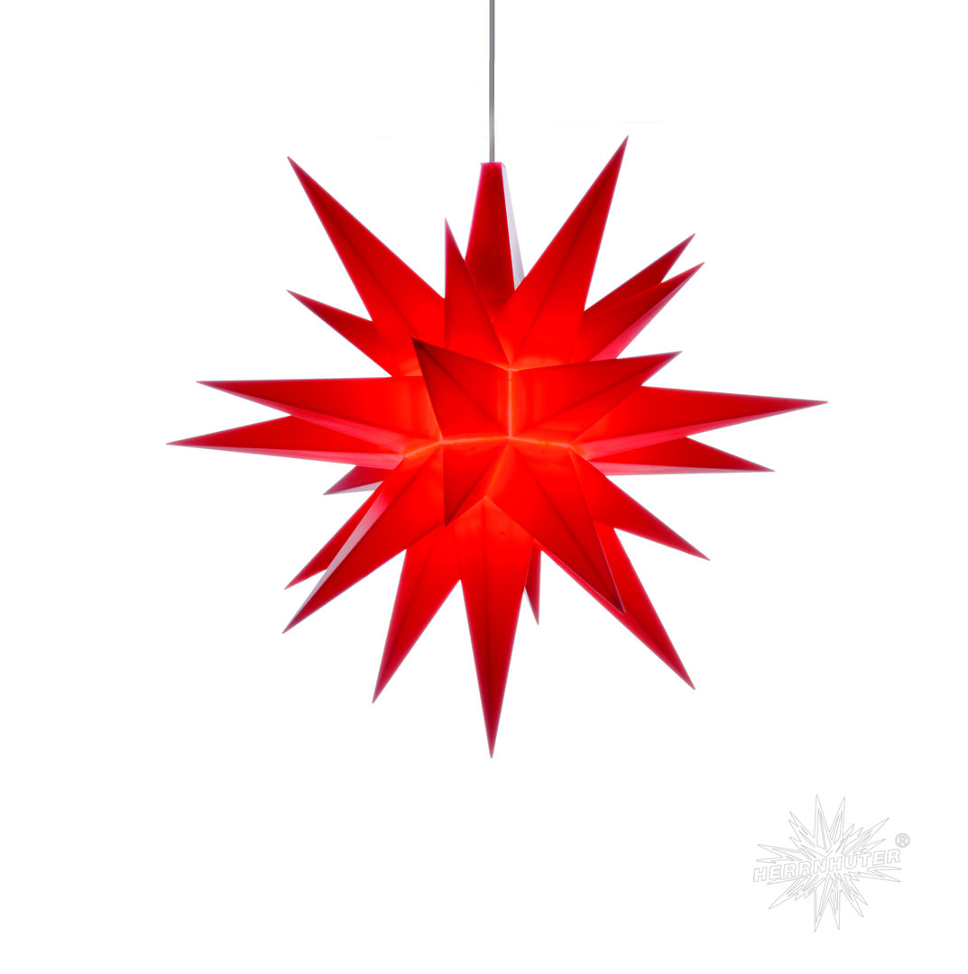 Herrnhuter Stern-Innen, 13cm, Rot, mit LED, Adventsstern, Weihnachtsstern
