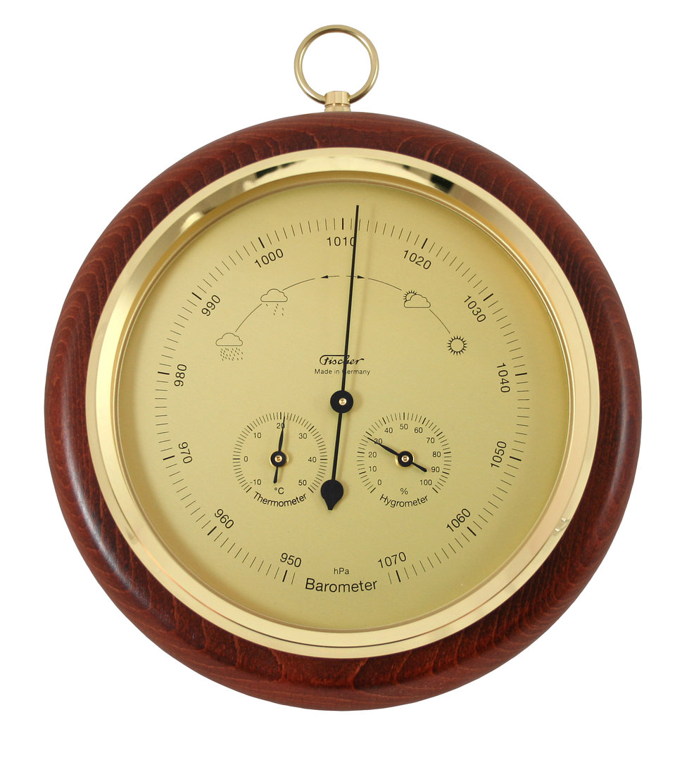 Barometer Thermometer Hygrometer, nussbaumfarben