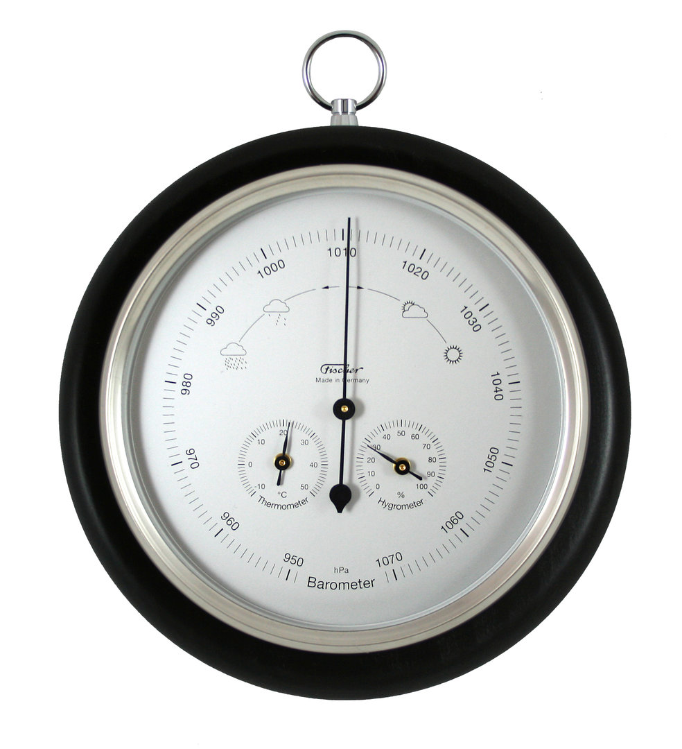 Barometer Thermometer Hygrometer, Dekor schwarz/silbern